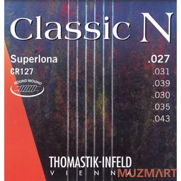 THOMASTIK Classic N CR127 струны для классической гитары, нейлон, круглая оплётка, среднее натяжение