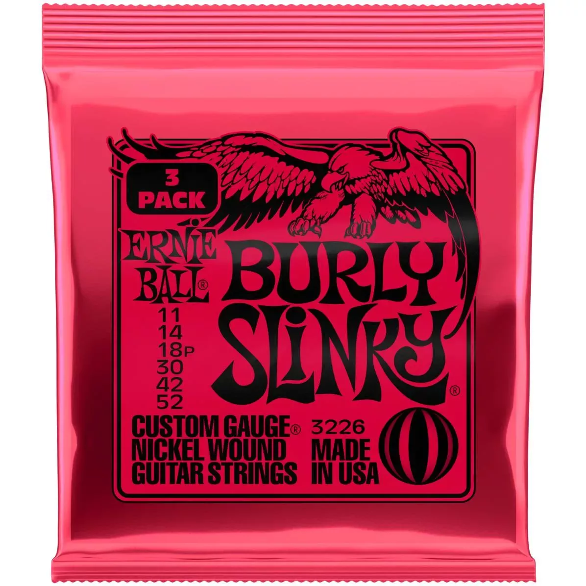 ERNIE BALL 3226 струны для эл. гитары Nickel Wound Burly Slinky (11-52)