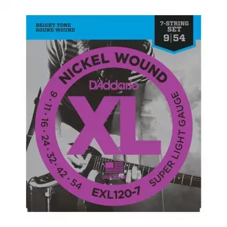 D'ADDARIO EXL120-7 Набор 7 струн для гитары электрик никель