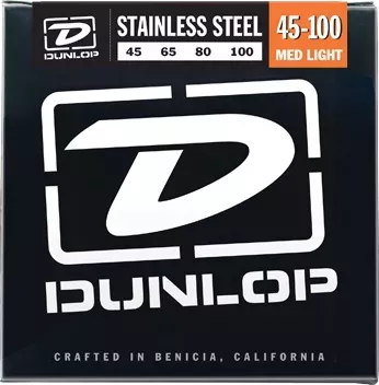 DUNLOP DBS45100 Stainless Steel Medium Light струны для бас гитары 