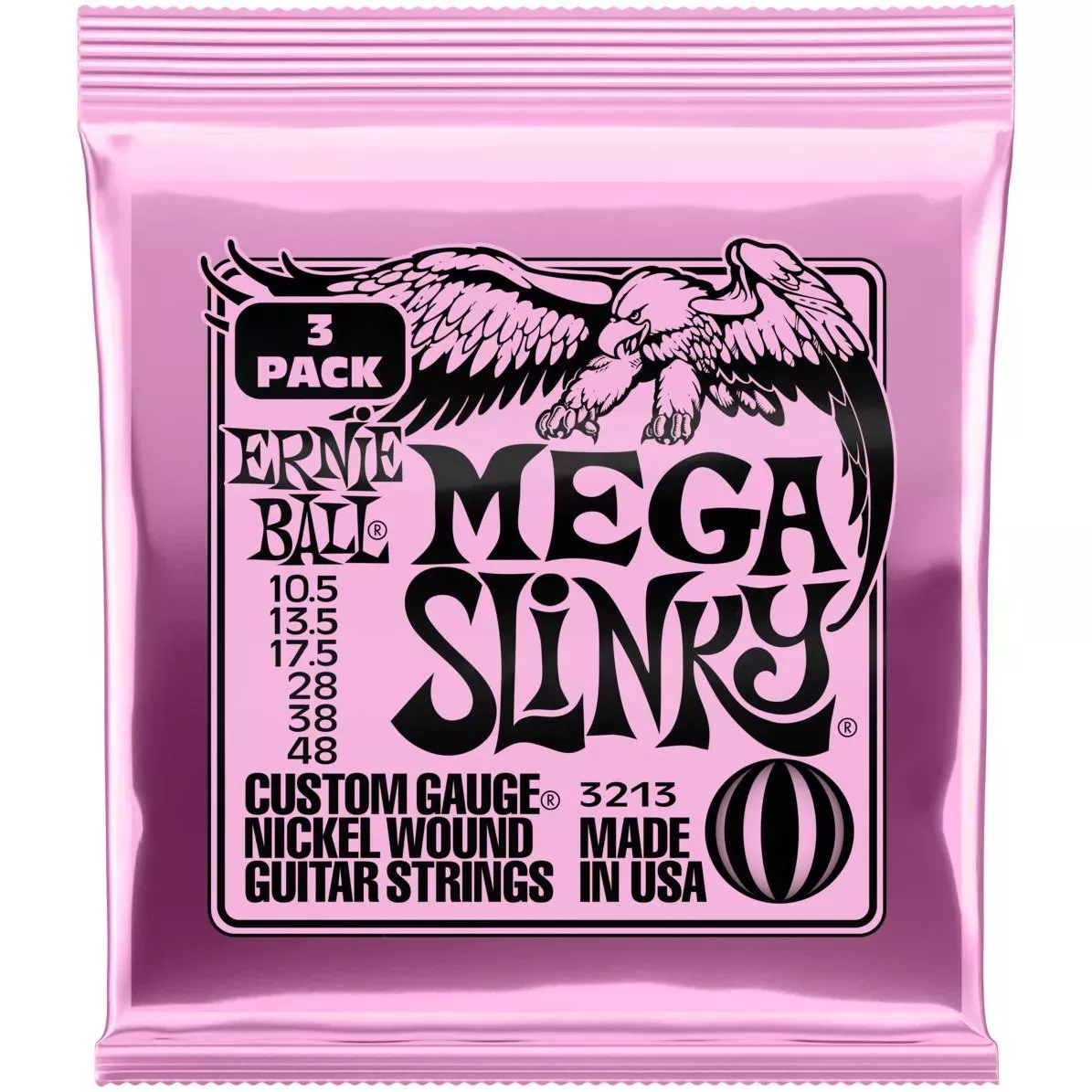 ERNIE BALL 3213  струны для эл.гитары Nicke lWound Mega Slinky (10.5-48)