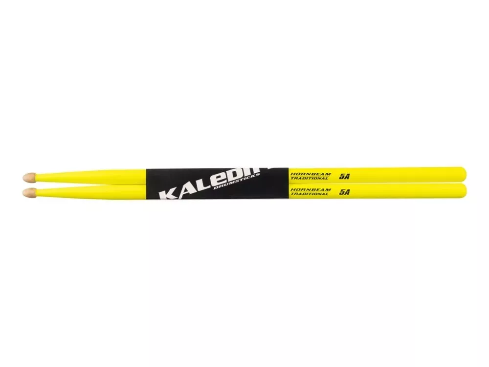 Kaledin Drumsticks 7KLHBYL5A Yellow 5A Барабанные палочки, граб, флуоресцентные желтые