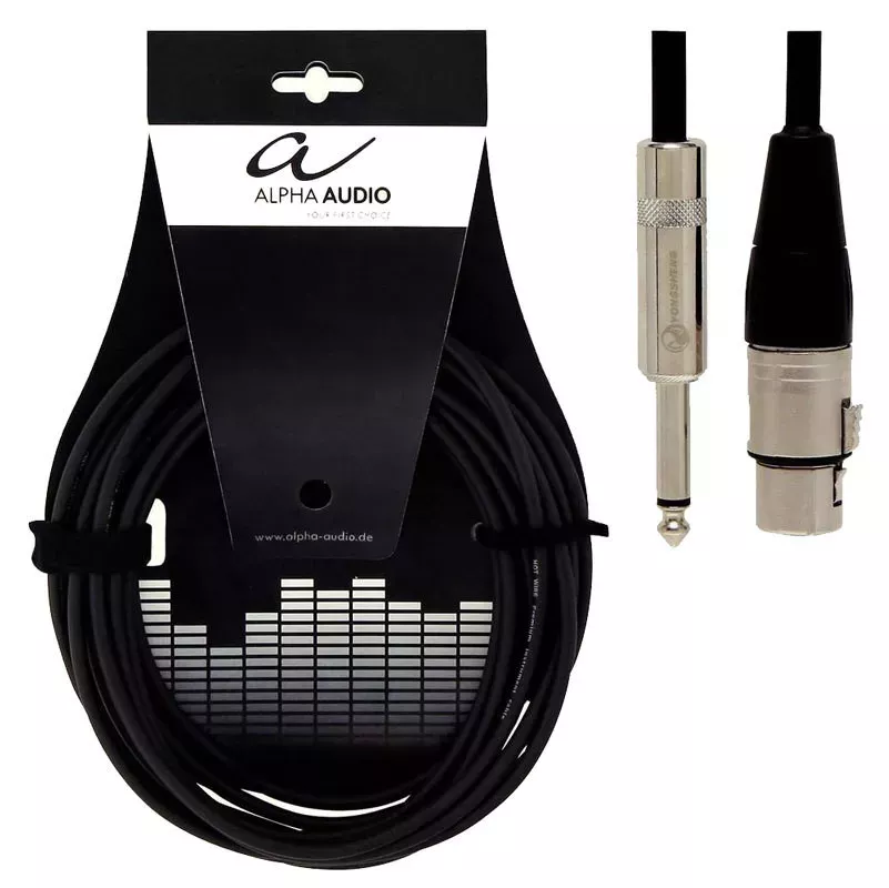 ALPHA AUDIO Pro Line кабель микрофонный XLR (мама) Х моноджек 6,3 мм, 9 м