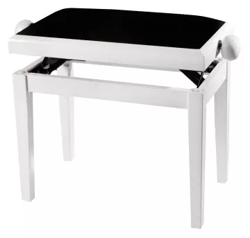 GEWA Piano Bench Deluxe White Matt банкетка белая матовая прямые ножки верх черный