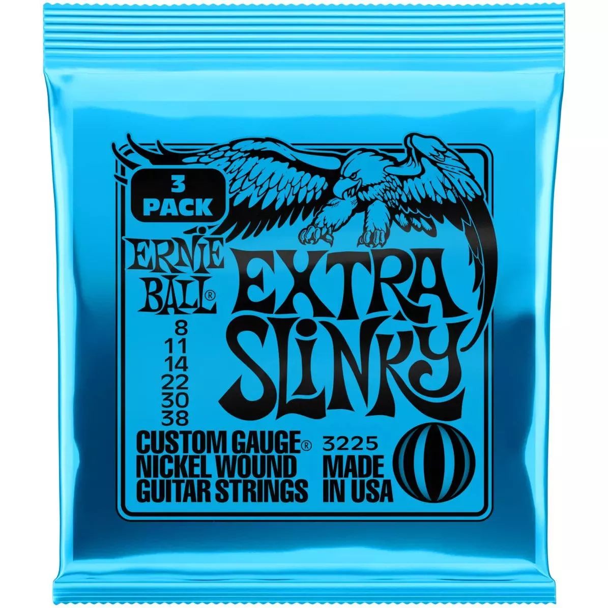 ERNIE BALL 3225  струны для эл. гитары Nicke Wound Extra Slinky (8-38)