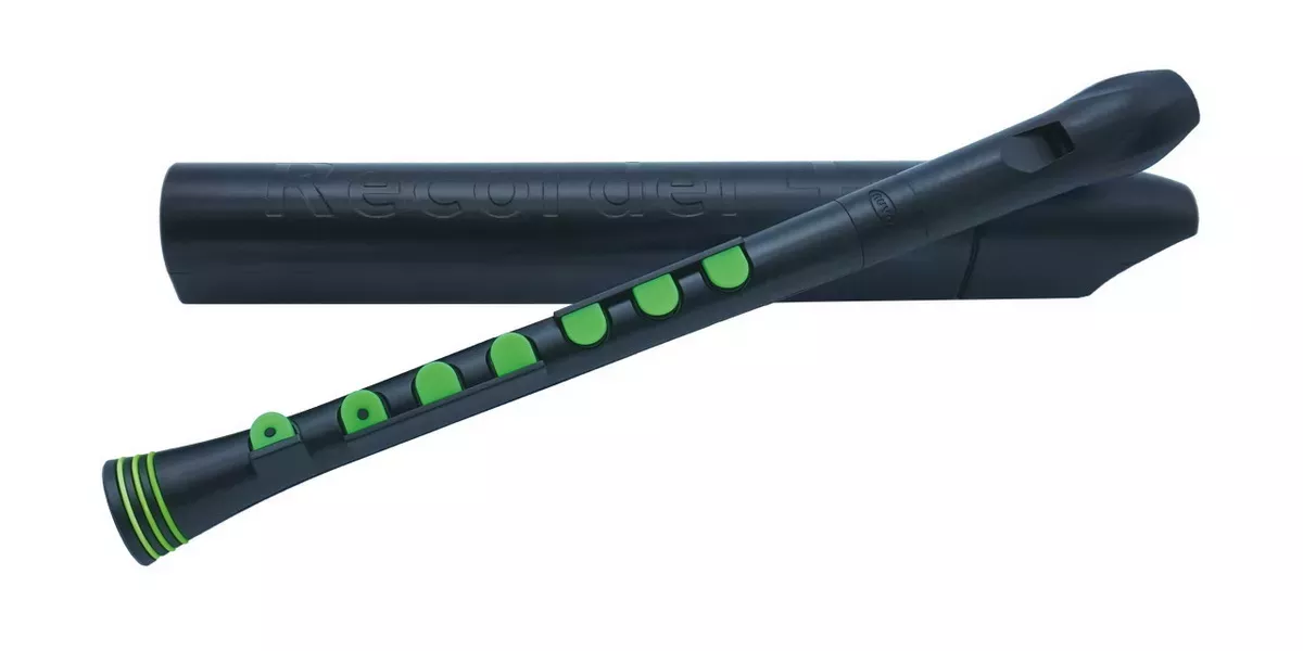 NUVO Recorder+ Black/Green with hard case блокфлейта сопрано