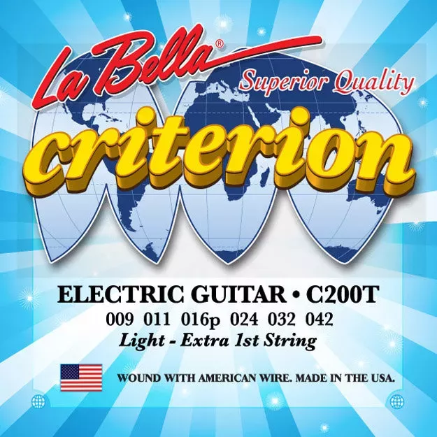 LA BELLA C200T CRITERION LIGHT 9-42 струны для электрогитары, обмотка никелированная сталь