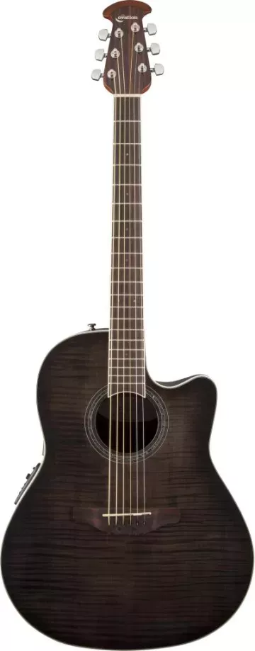 OVATION CS24P-TBBY Celebrity Standard Plus Mid Cutaway Trans Black Flame Maple гитара OVATION CS24P-TBBY Celebrity Standard Plus Mid Cutaway Trans Black Flame Maple гитара