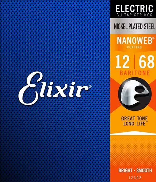 Elixir 12302 NANOWEB Струны для электрогитары, Baritone, 12-68 Elixir 12302 NANOWEB Струны для электрогитары, Baritone, 12-68