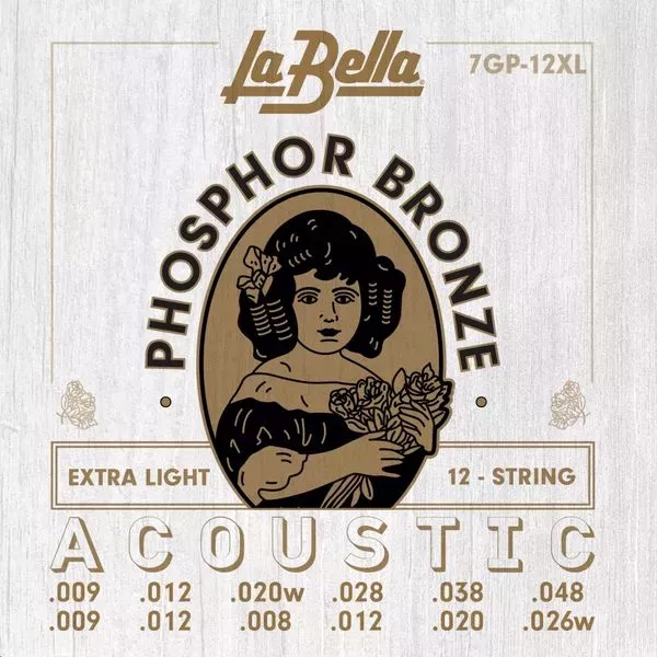 La Bella 7GP12XL Струны для 12-струнной акустической гитары, фосфорная бронза, 9-48 La Bella 7GP12XL Струны для 12-струнной акустической гитары, фосфорная бронза, 9-48