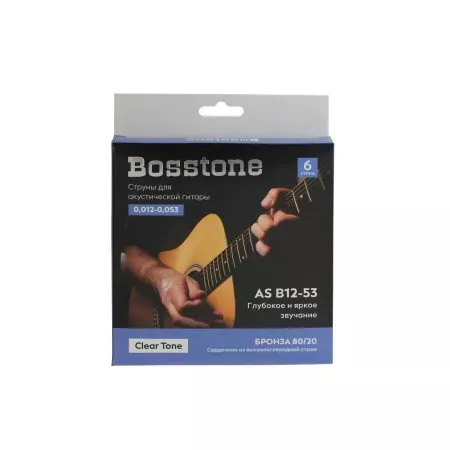 Bosstone AS B12-53 ВАКУУМНАЯ УПАКОВКА Струны для акустической гитары бронза 80/20 Bosstone AS B12-53 ВАКУУМНАЯ УПАКОВКА Струны для акустической гитары бронза 80/20