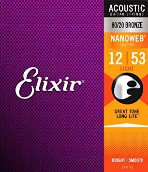 Elixir 11052 NANOWEB Комплект струн для акустической гитары Elixir 11052 NANOWEB Комплект струн для акустической гитары