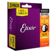 Elixir 16538 Nanoweb Custom Light 80/20 Bronze - 3 комплекта в 1  11-52 