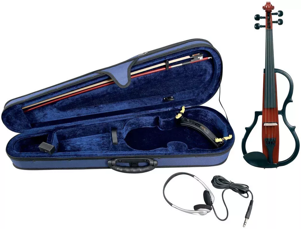 GEWA E-Violine Line Red Brown электроскрипка, чехол, смычок, канифоль, наушники GEWA E-Violine Line Red Brown электроскрипка, чехол, смычок, канифоль, наушники