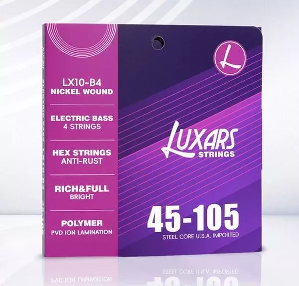 Luxars LX10-B4 Комплект струн для бас-гитары, никелированные, 45-105 Luxars LX10-B4 Комплект струн для бас-гитары, никелированные, 45-105