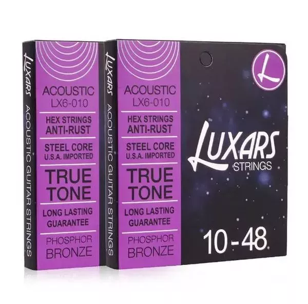 Luxars LX6-010 Струны для акустической гитары, фосфорная бронза, 10-48, с покрытием Luxars LX6-010 Струны для акустической гитары, фосфорная бронза, 10-48, с покрытием