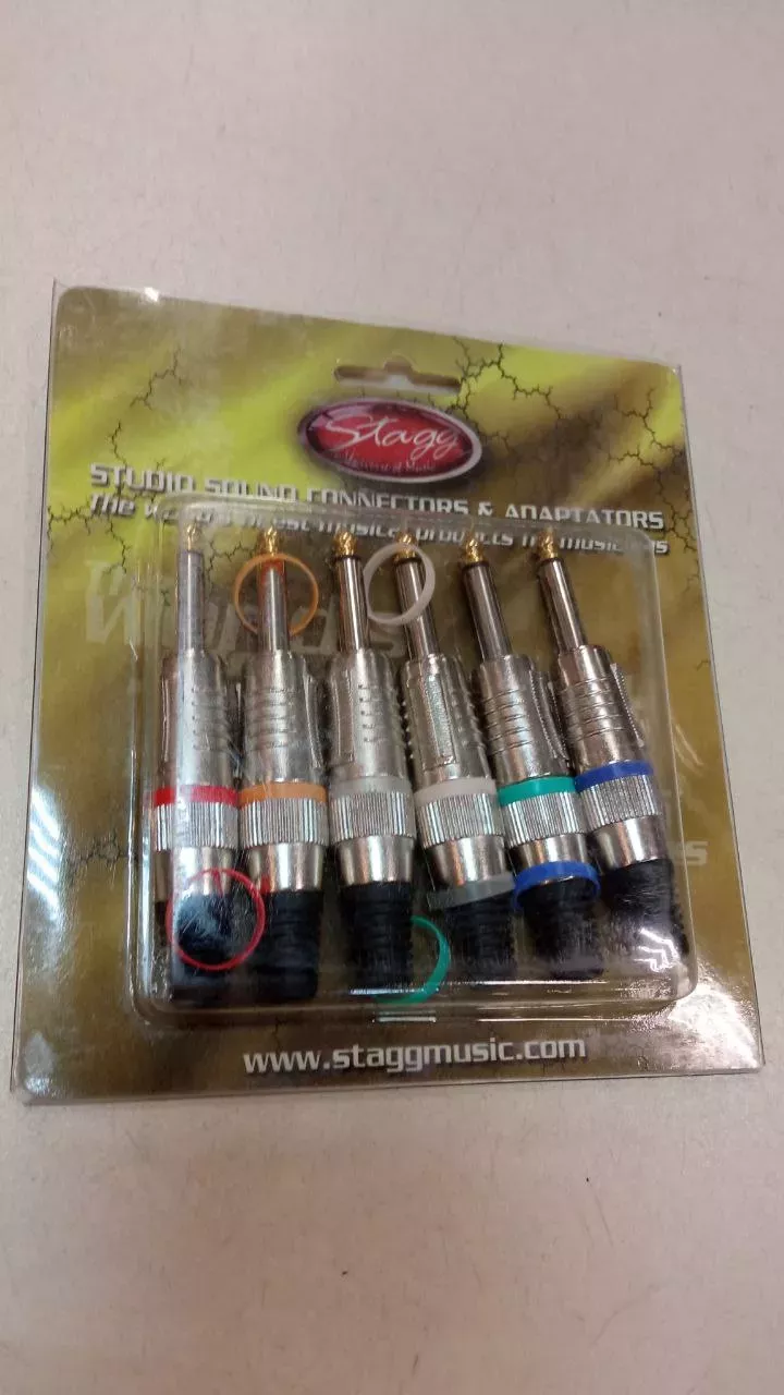 Stagg 002M6A джек 6,3 мм моно , пластик + хром Stagg 002M6A джек 6,3 мм моно , пластик + хром