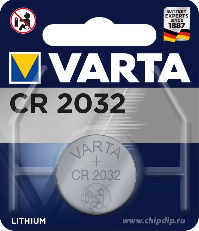 VARTA CR2032 (6032) 3V BL1 Элемент питания VARTA CR2032 (6032) 3V BL1 Элемент питания