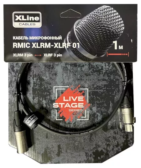 Xline Cables RMIC XLRM-XLRF 01 Кабель микрофонный XLR 3 pin male - XLR 3 pin female длина 1м Xline Cables RMIC XLRM-XLRF 01 Кабель микрофонный XLR 3 pin male - XLR 3 pin female длина 1м