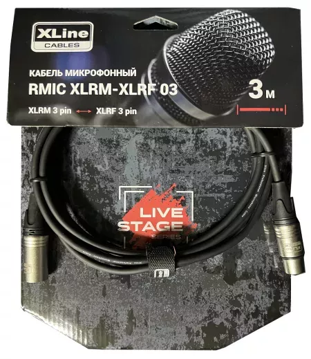 Xline Cables RMIC XLRM-XLRF 03 Кабель микрофонный XLR 3 pin male - XLR 3 pin female длина 3м Xline Cables RMIC XLRM-XLRF 03 Кабель микрофонный XLR 3 pin male - XLR 3 pin female длина 3м