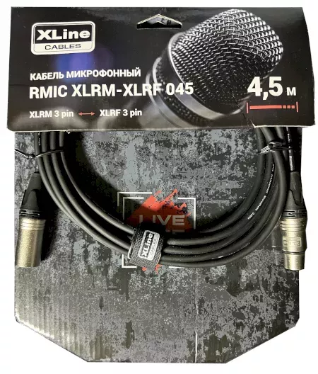 Xline Cables RMIC XLRM-XLRF 045 Кабель микрофонный XLR 3 pin male - XLR 3 pin female длина 4.5м Xline Cables RMIC XLRM-XLRF 045 Кабель микрофонный XLR 3 pin male - XLR 3 pin female длина 4.5м