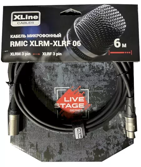 Xline Cables RMIC XLRM-XLRF 06 Кабель микрофонный XLR 3 pin male - XLR 3 pin female длина 6м Xline Cables RMIC XLRM-XLRF 06 Кабель микрофонный XLR 3 pin male - XLR 3 pin female длина 6м