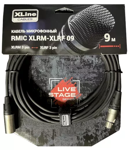 Xline Cables RMIC XLRM-XLRF 09 Кабель микрофонный XLR 3 pin male - XLR 3 pin female длина 9м Xline Cables RMIC XLRM-XLRF 09 Кабель микрофонный XLR 3 pin male - XLR 3 pin female длина 9м